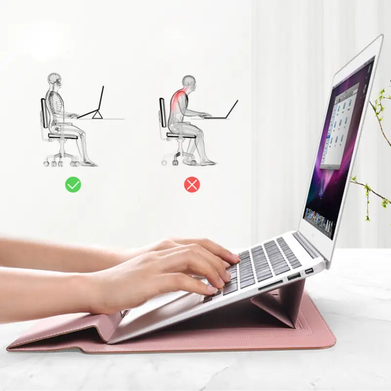 Elevio™ 3-in-1 Laptop Sleeve with Stand & Wrist Rest