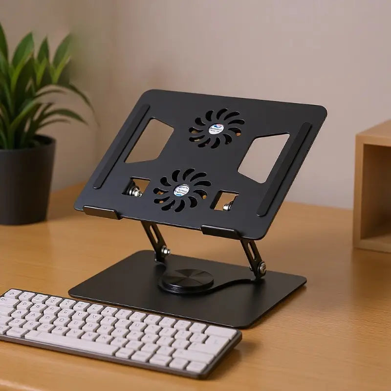 RotaLift™ 360° Rotating Laptop Stand with Cooling Fan