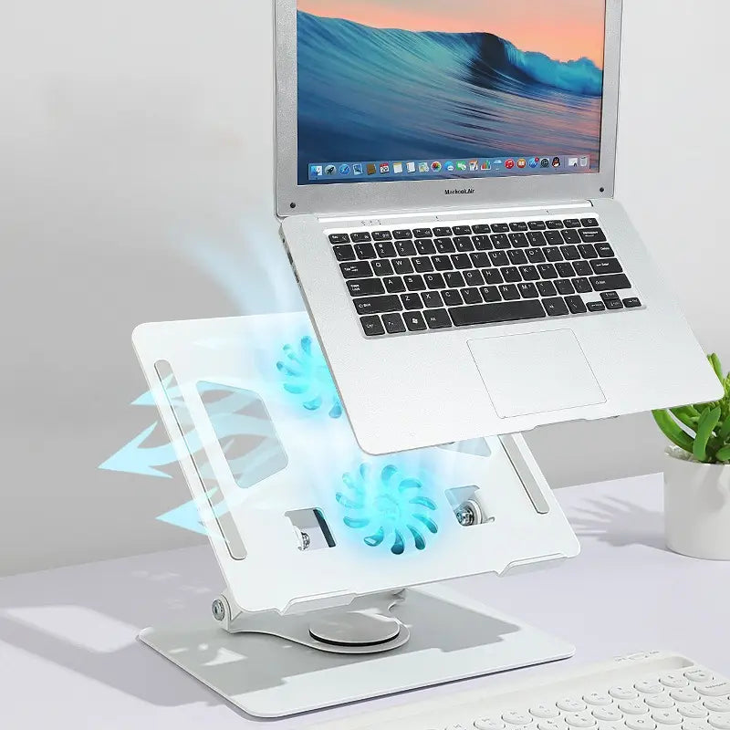 RotaLift™ 360° Rotating Laptop Stand with Cooling Fan