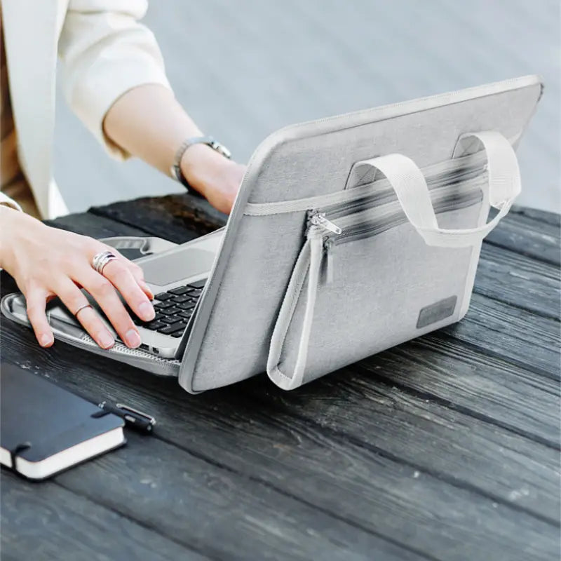 Laptop Tote Bag with Quick-Access Design & Detachable Accessory Pouch