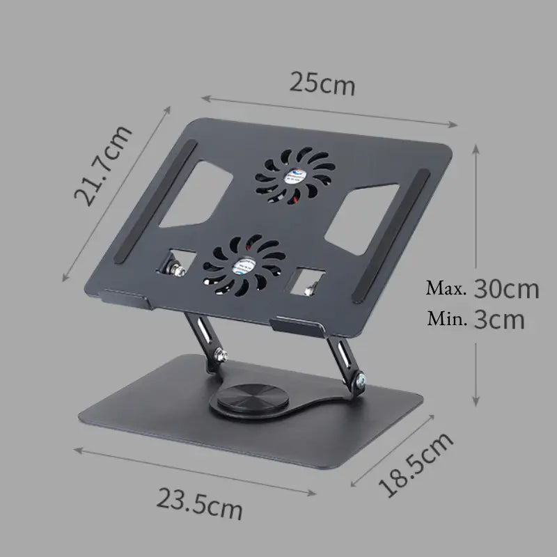 RotaLift™ 360° Rotating Laptop Stand with Cooling Fan